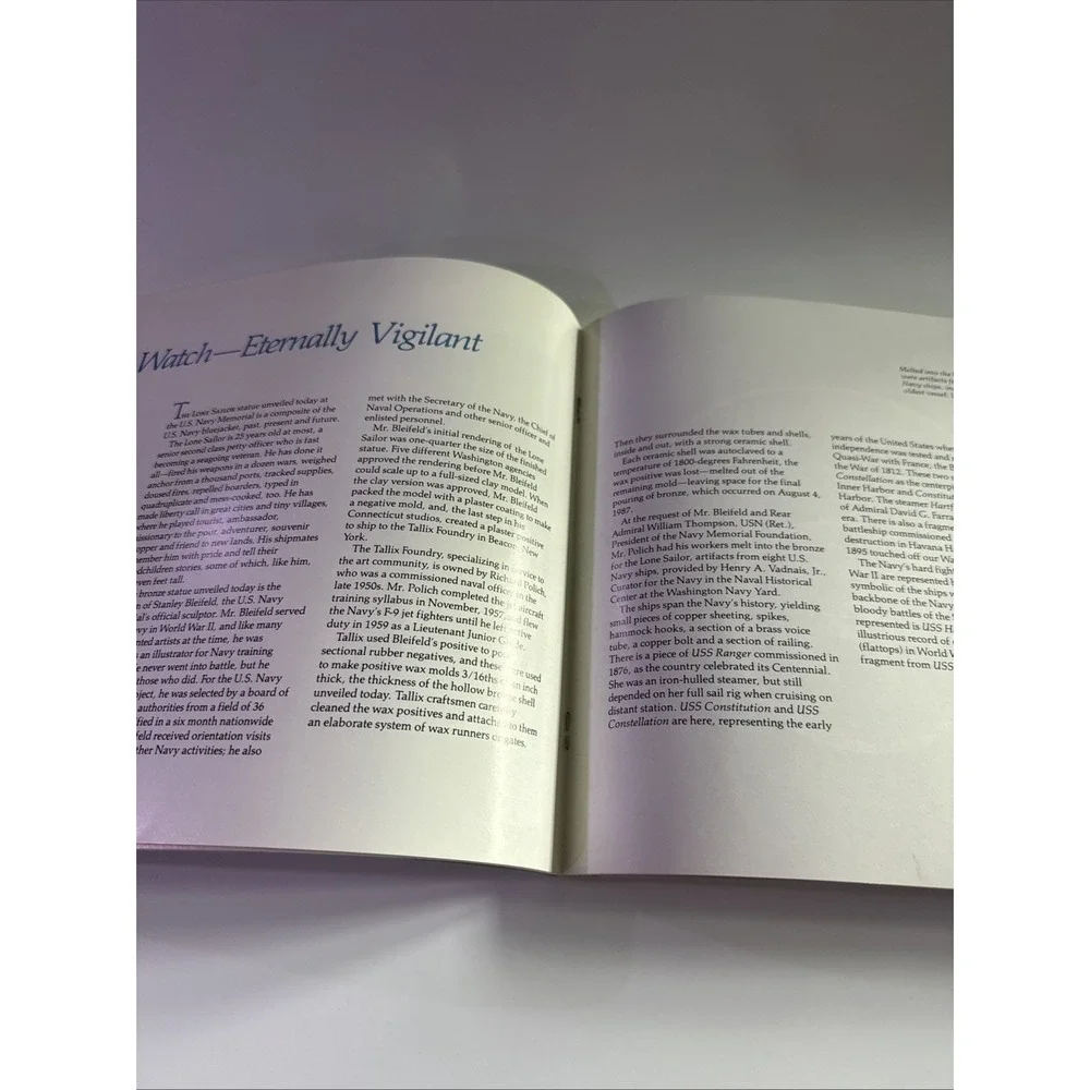 Vintage US Navy Memorial Dedication Washington D.C. Booklet Oct 13 1987 Military